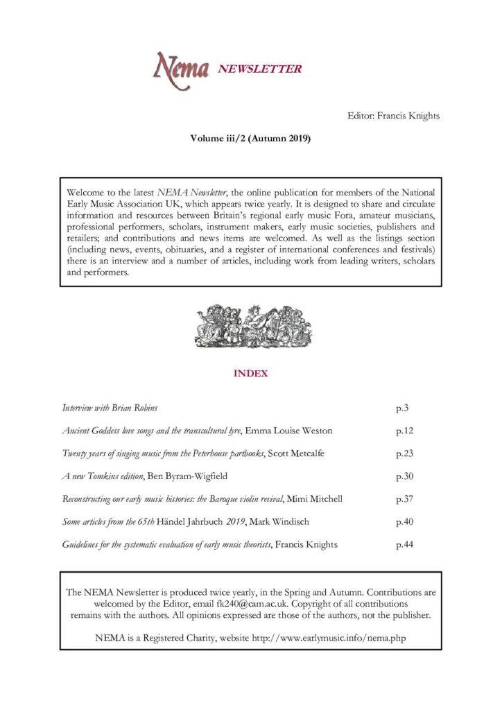 thumbnail of NEMA Newsletter iii/2 (Autumn 2019)