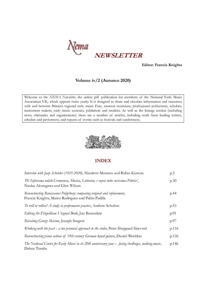 thumbnail of NEMA Newsletter iv/2 (Autumn 2020)